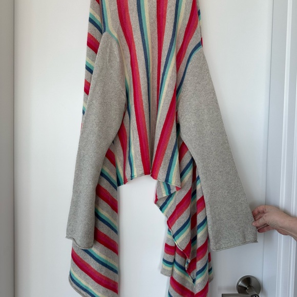 NWOT Classic Subtle Luxury Striped Wrap Sweater, Size M/L - Picture 9 of 11